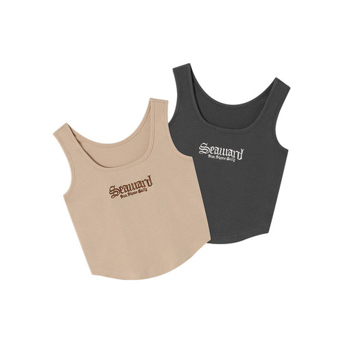 HeyHenry design niche letter camisole women's summer sweet and spicy outer wear slim short top