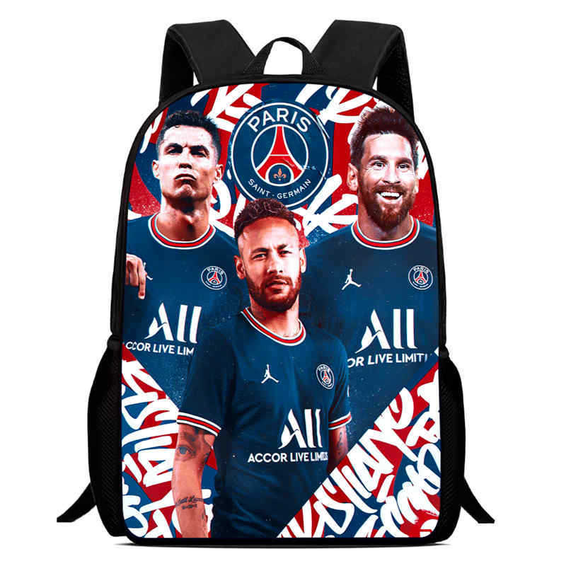 Amazon crossover nueva mochila con estampado periférico de futbolista mochila escolar para estudiantes mochila para niños