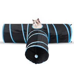 New Cross-border Cat Tunnel Teaser Cat Multi-Channel Crawling Pet Toy Foldable T-shaped Cat Running Track Wholesale