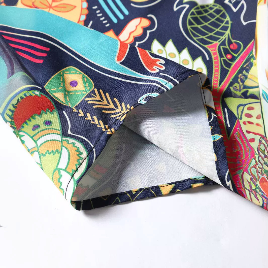 Verano nueva camisa de los Hombres estilo étnico retro dinosaurio Coco digital impreso camisa de manga corta 2023