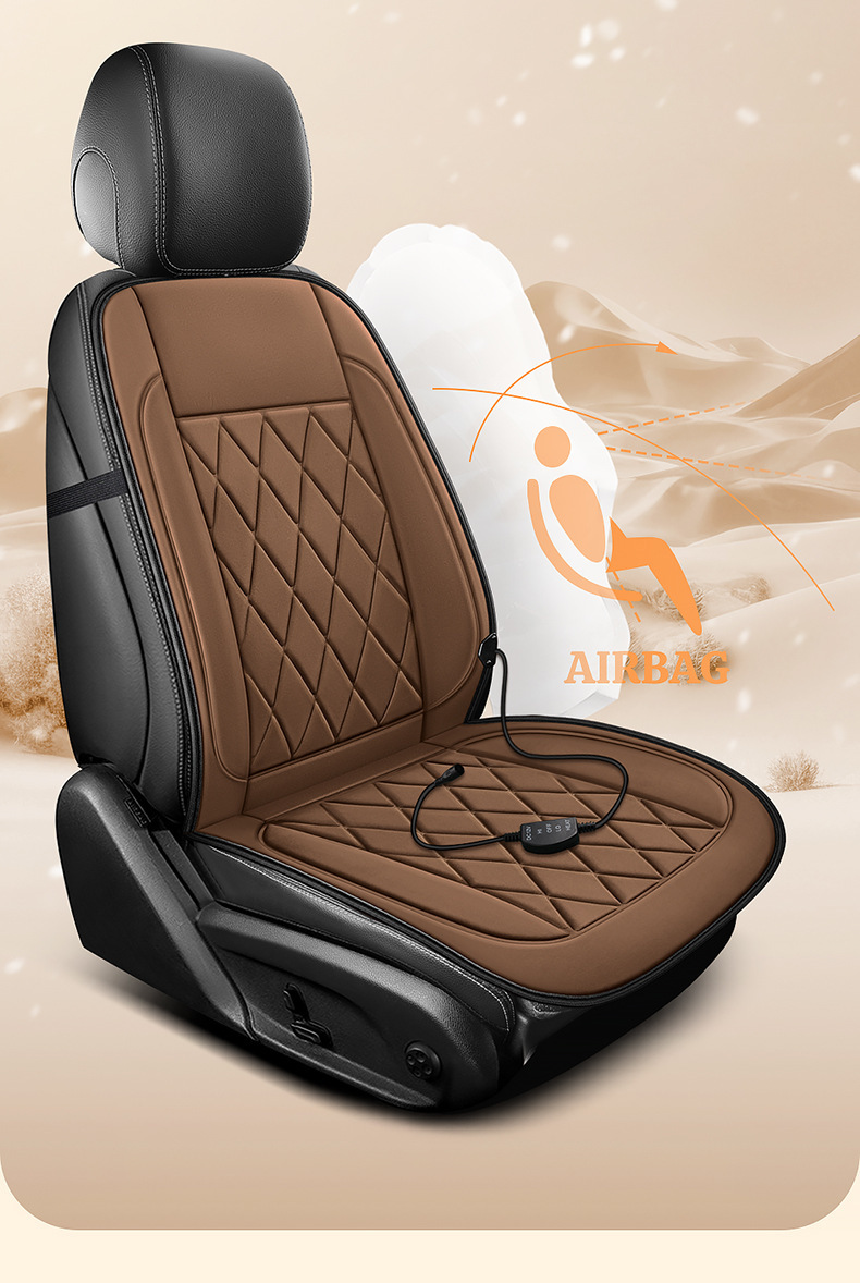 Cross-border car heating seat cushion, winter car seat warmer, 12V universal seat cushion, electric heating single-piece diamond-patterned design