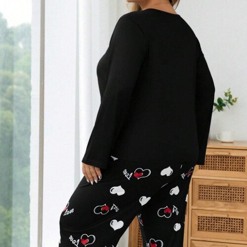 Temu European and American style large-size home wear, enlarged and fatter women's re-trousers, pajamas set, light luxury