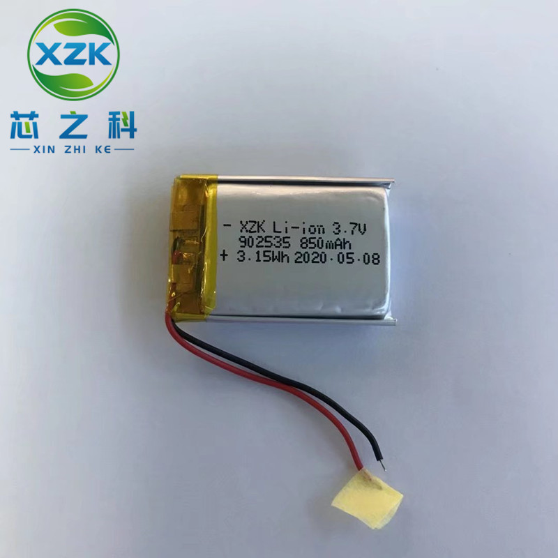 3.7V可充电电池902535聚合物锂电池850MAH蓝牙音响K歌唱麦LED灯具