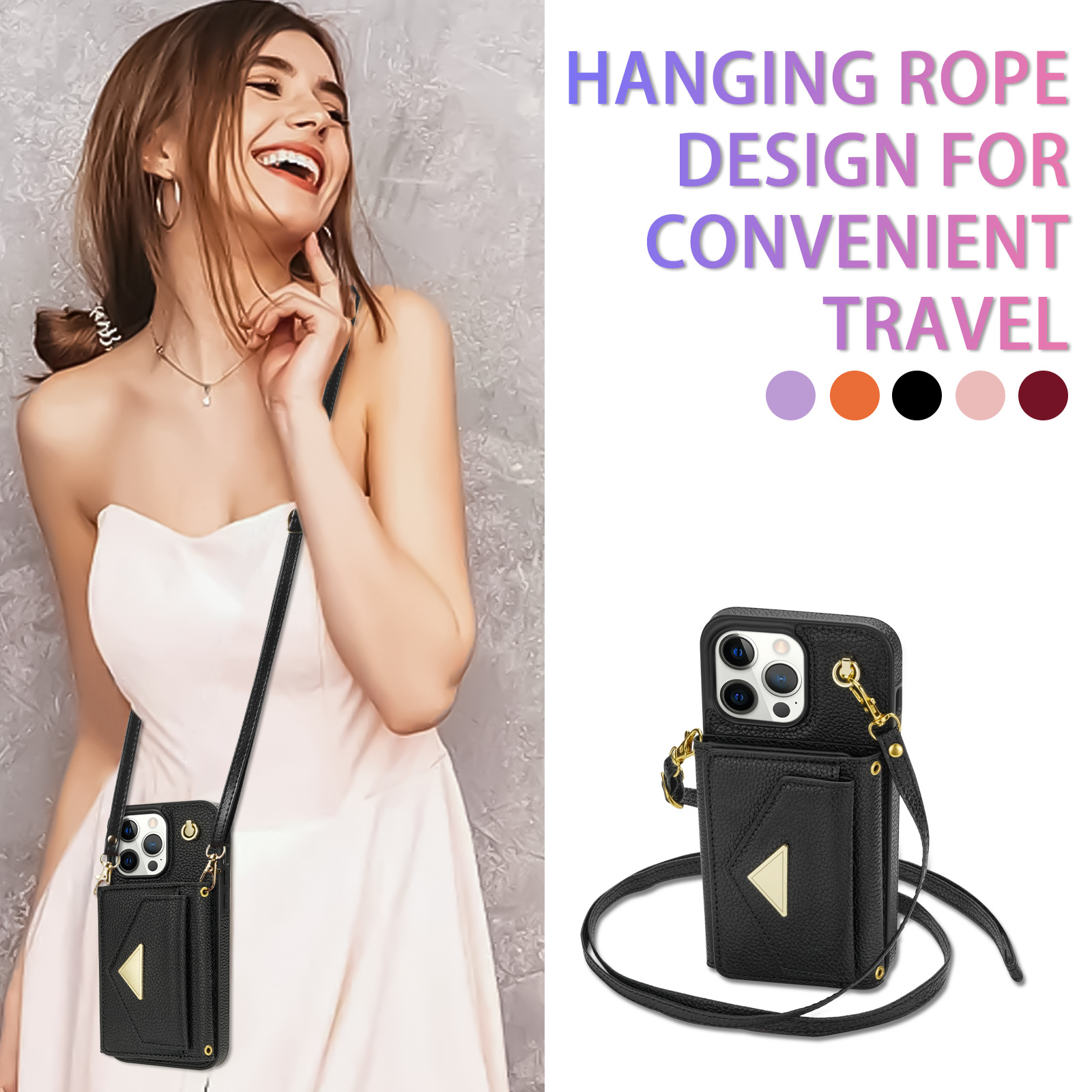 110g Weight iPhone Applicable Brands Pu Leather Material Solid Color Pattern Retro Style Retro Solid Color Pu Leather   Phone Cases 16