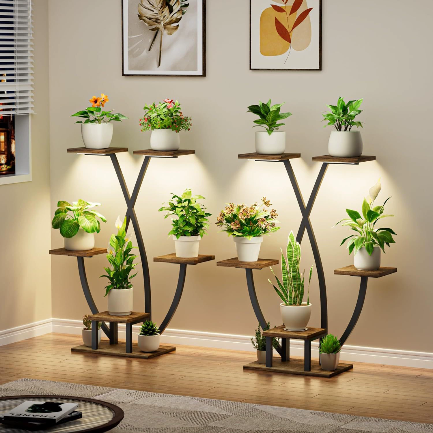 Трансграничные комнатные растительные подставки Многослойные металлические растительные полки Комнатные растительные подставки крытый цветочный дисплей