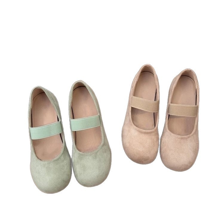 Retro estilo francés de tacones gruesos y superficiales zapatos de una sola mujer 2026 nueva primavera versátil hombre pequeño aumento de altura con suela suave zapatos mary-zhen