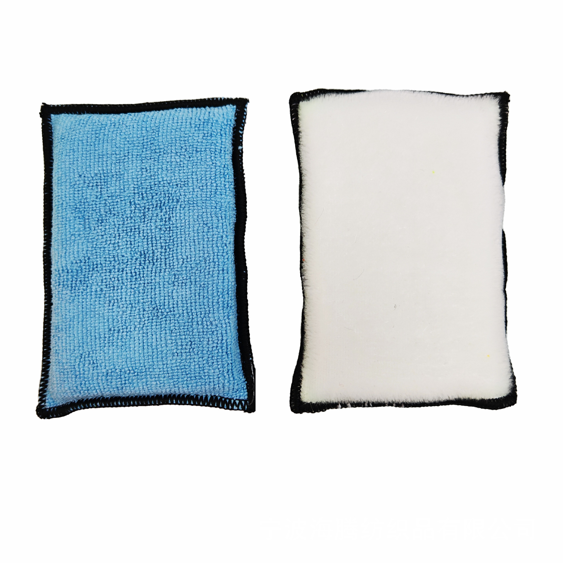 흰색 브러시 천 + 파란색 테리 천