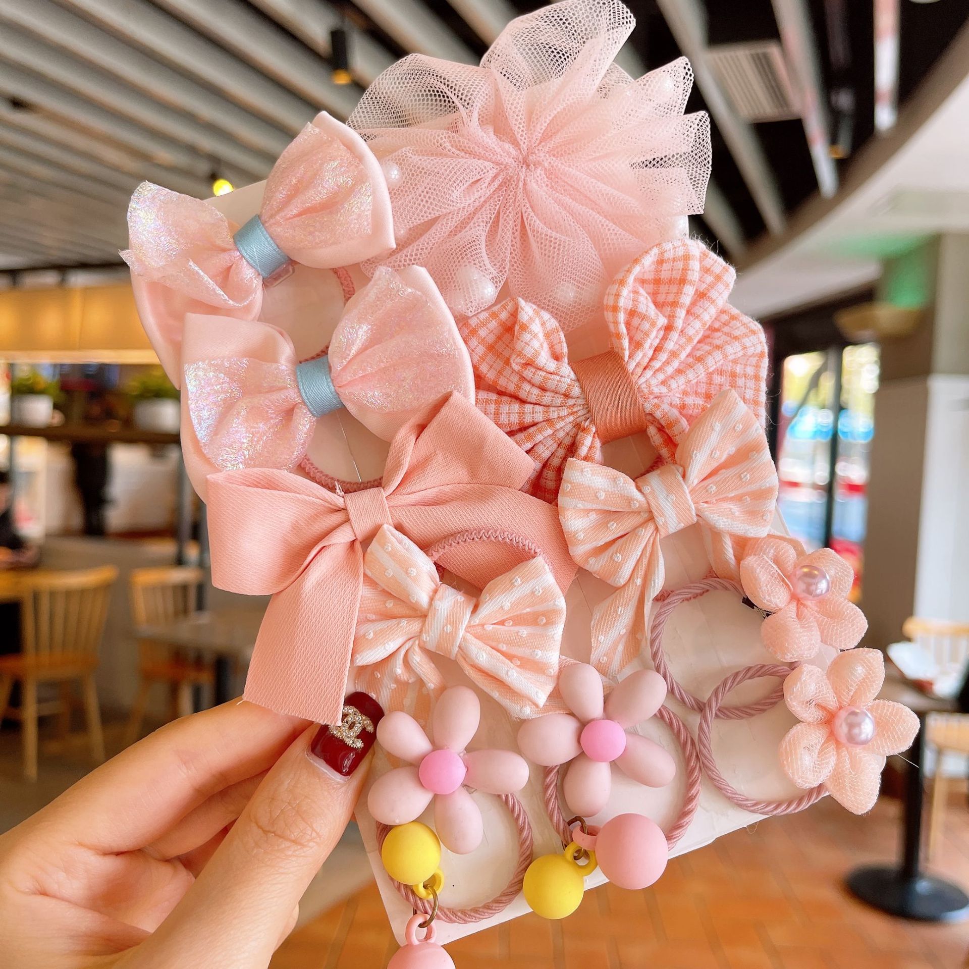 Banda de goma para niños cuerda de pelo para bebés tela para niñas arco de flores no duele accesorios para el cabello banda de pelo lindo Tocado de cola de caballo