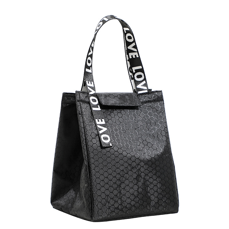 Cross-border best-selling insulated lunch bag with handle for office and lunch, aluminum foil thickened rice box bag, simple bento bag