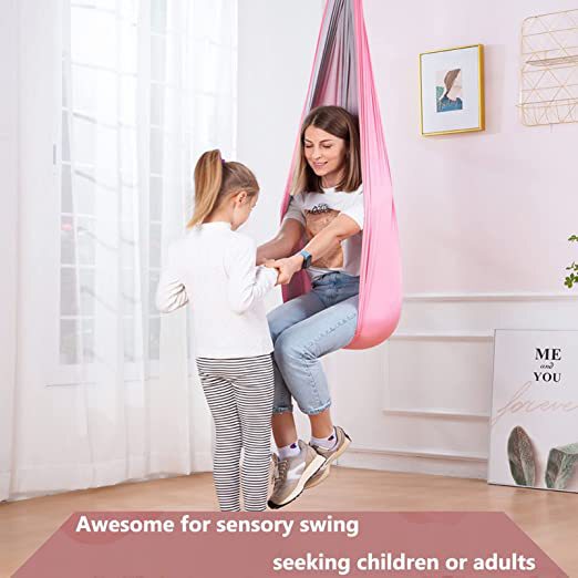 Children's elastic hammock swing indoor yoga suspension bed sensory training relief self-closing hammock spot wholesale Children's elastic hammock swing indoor yoga suspension bed sensory training relief self-closing hammock spot wholesale