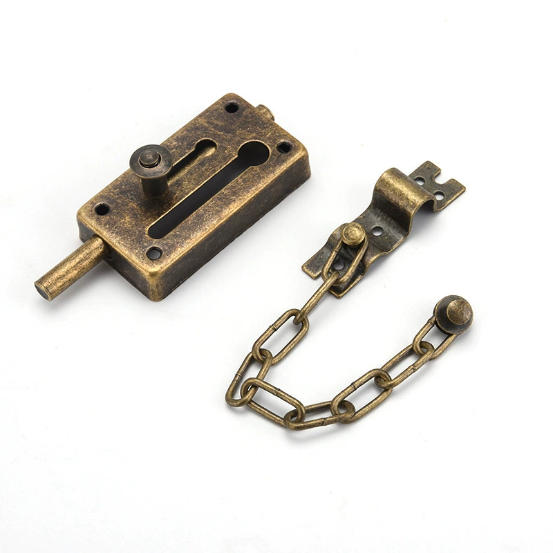 Портативная нержавеющая сталь 304 Замок Пряжка Свет Роскошный волочение проволоки Противоугонная цепь Дверная Пряжка Защитная цепь Дверной болт Дверной замок F-образная защелка