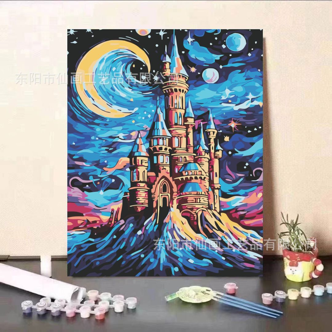 Guardia dulce serie de animación de pintura al óleo digital DIY moderna minimalista para niños fábricas de pintura al óleo de relleno al por mayor