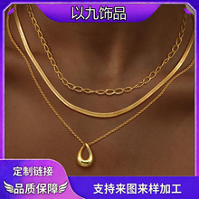 亚马逊跨境简约锁骨链女士项链欧美多层配饰时尚日常搭配网红风