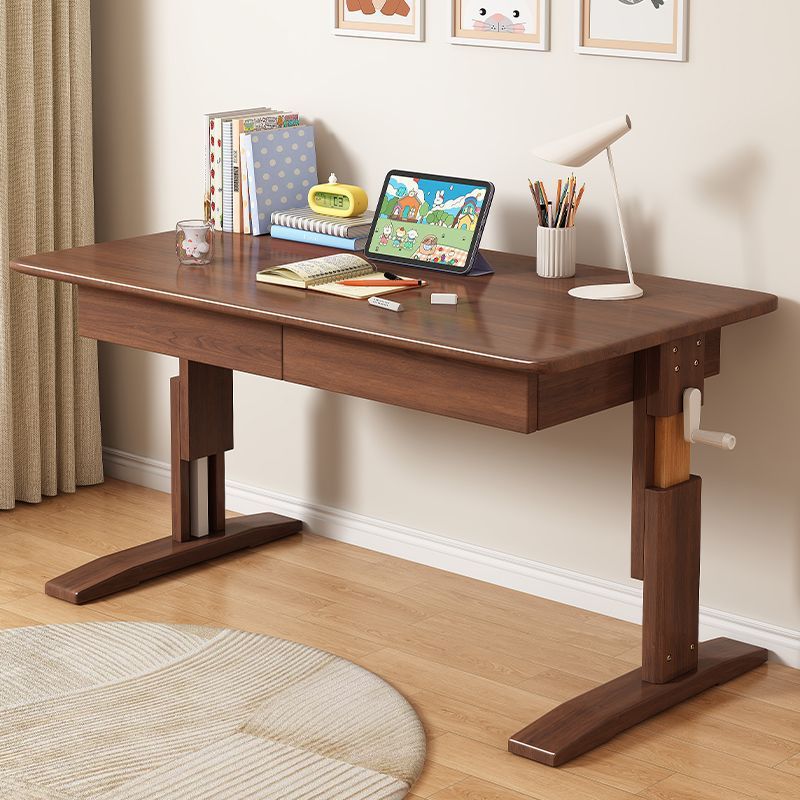 Solid Wood Children's Study Table Desk Home Liftable Table Computer Desk Desk and Chair Set Primary School Student Writing Desk
