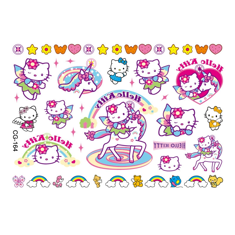 Hello kitty, мультяшные детские тату-наклейки