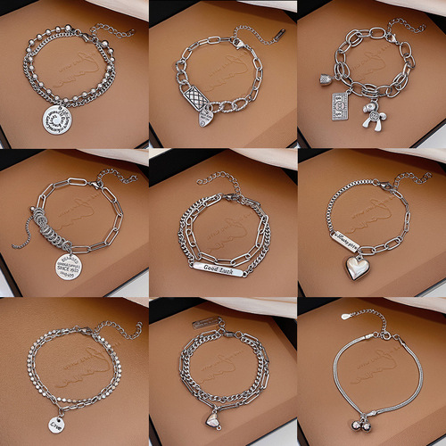 Korean style personalized high-end pearl bracelet for women ins niche design internet celebrity fashion temperament titanium steel bracelet bracelet