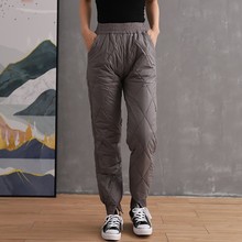 羽绒棉裤女外穿2022冬季新款加厚保暖裤显瘦束脚裤高腰宽松休闲裤
