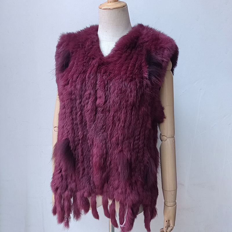 New real rabbit fur woven seller with tassel autumn and winter explosions V-neck real Mao Mao called flower vest New real rabbit fur woven seller with tassel autumn and winter explosions V-neck real Mao Mao called flower vest