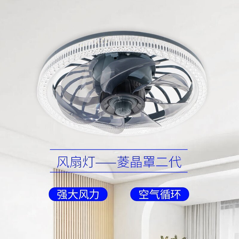Screw-Mount Fan Light for Bedroom Hallway Ceiling Fan Light E27 Fan Lighting Smart Dimmable Ceiling Light Electric Fan