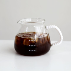 日本式はテンコーヒーを巻いて壺の大容量の手を分けて杯の耳のガラスのコーヒーポットのコーヒー器具を分けます。