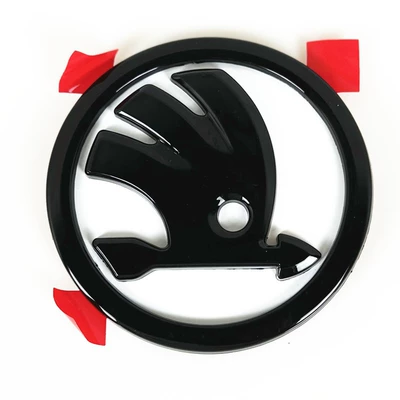 Car logo: and rear logo black Chinese mesh - 90mm-bright-black-and-white