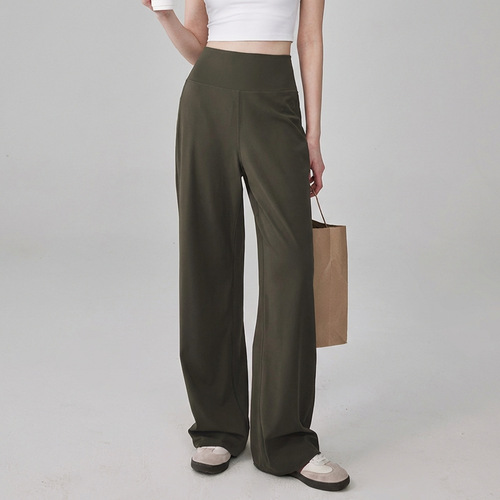 Outdoor training casual pants running fitness pants loose straight pants high waist sports pants yoga pants wide legs for women