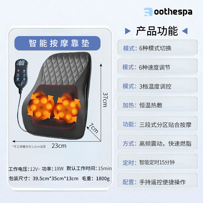 temu爆款多功能腰椎按摩器肩颈腰部背部臀腿揉捏捶打按摩仪按摩枕|undefined