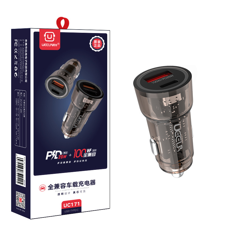 Dual Port for iPhone13QC3.0 mobile phone PD car charger 20W car Type-C fast charge car charger