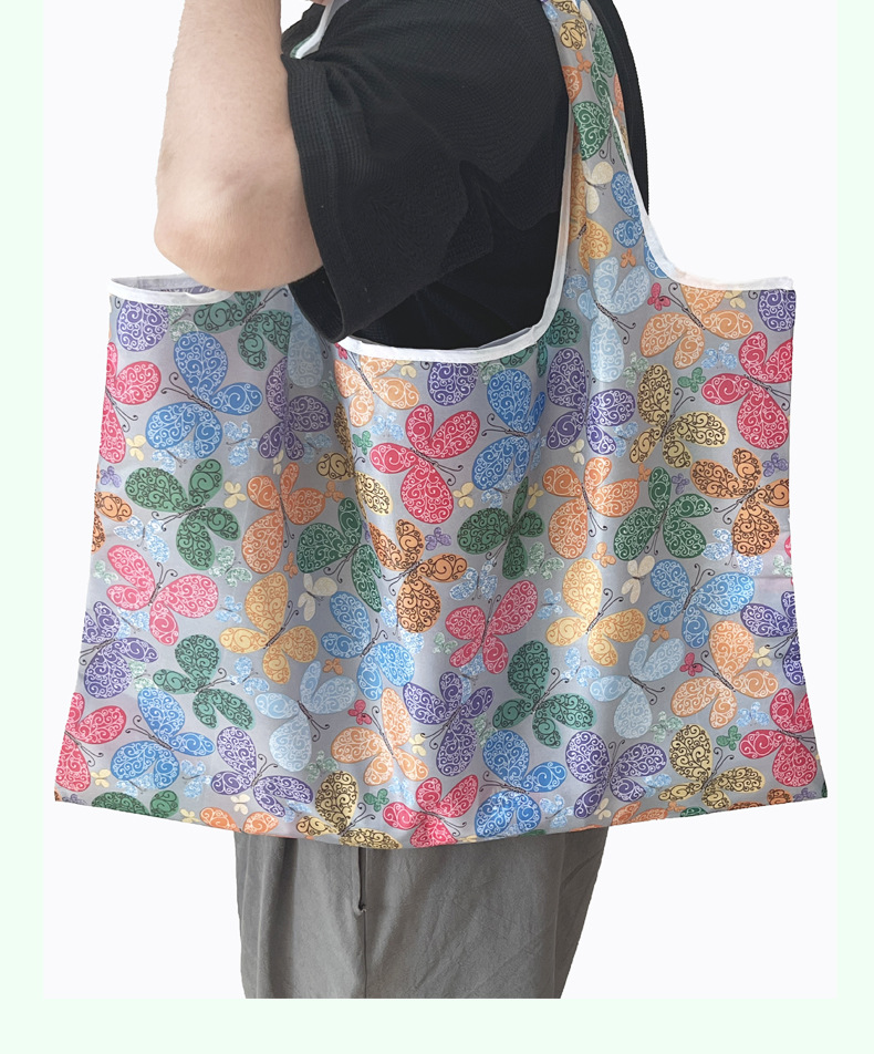 22g Weight Household shopping bag Storage & Cleaning Polyester Composite Needle Punched Cotton Material Star, Polka Dots, Heart Shape, Flower, Strawberry Pattern Cute, Pastoral Style Cute Pastoral Star Polka Dots Heart Shape Polyester Shopping Bags