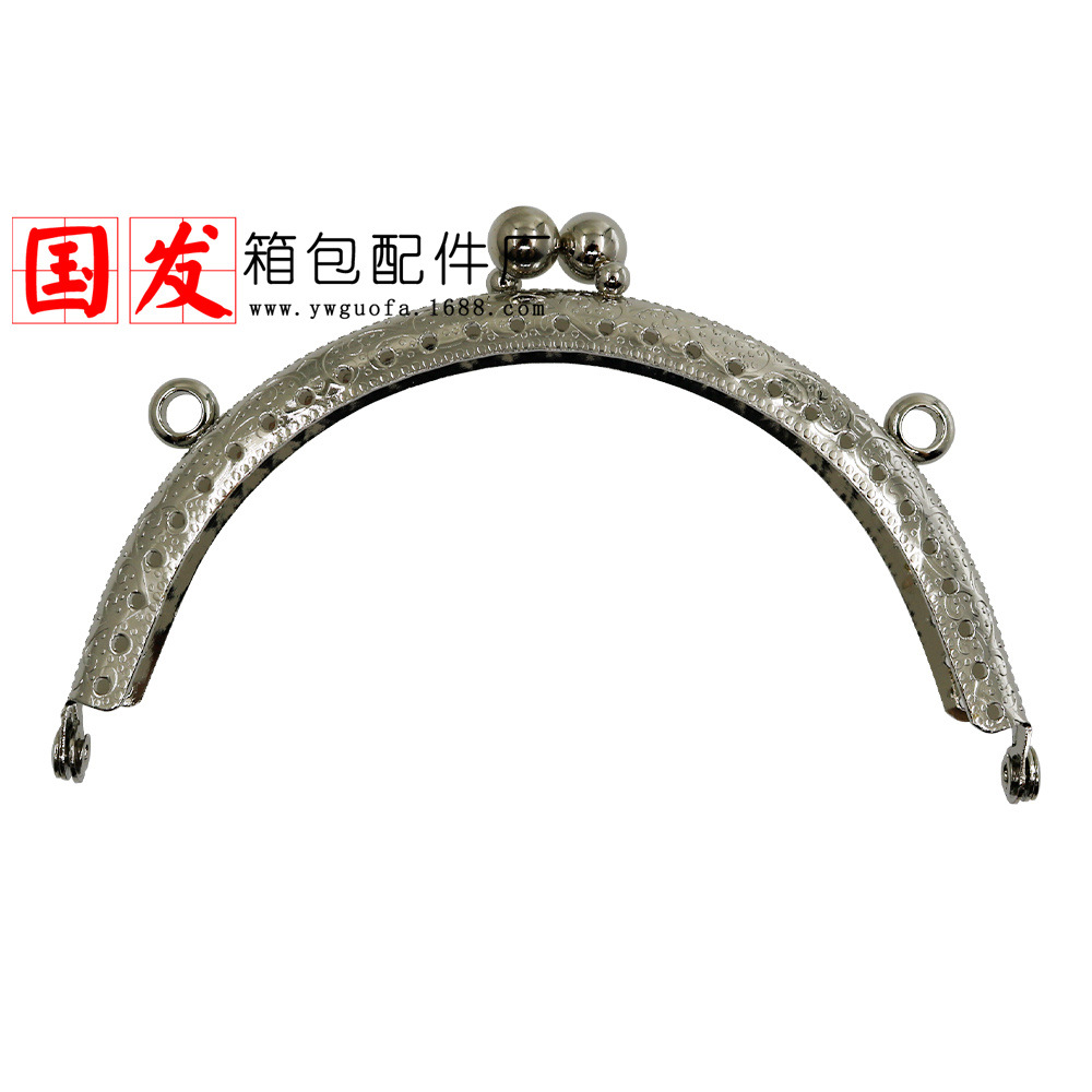 10.5CM orejas de doble anillo en relieve de tamaño semicircular cabeza de oro creativa cabeza de goteo de agua clásica billetera