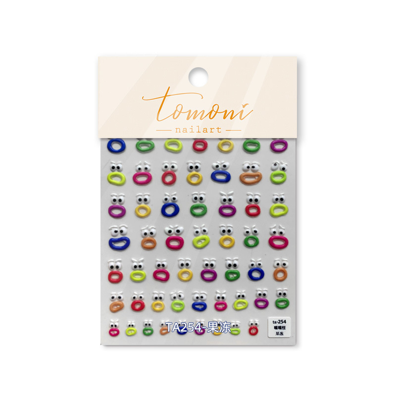 Marca tomoni Tata cooperación jalea uñas pegatinas japonés lindo uñas pegatinas boca monstruo TA251