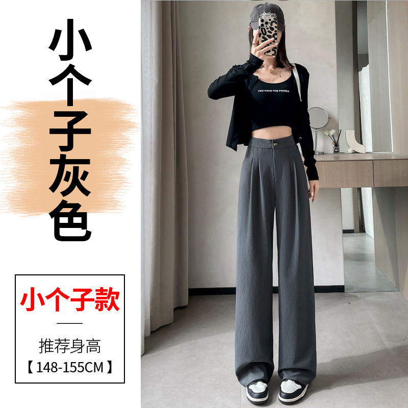 十三行2025秋冬季新款肌理感西装裤高腰窄版阔腿直筒拖地休闲裤女|undefined