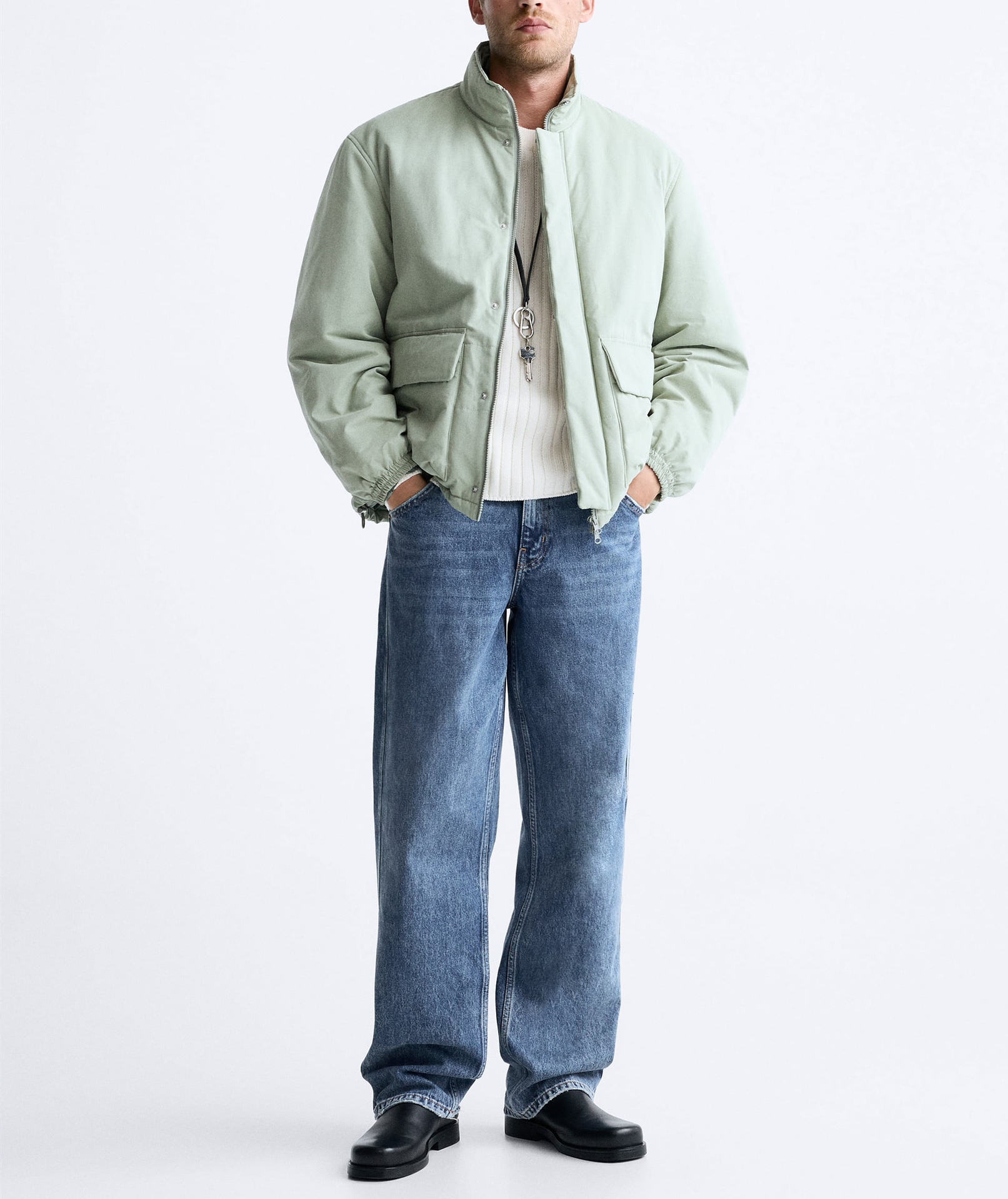 Vêtements pour hommes Veste en coton avec ornements de poche pour hommes_voghion.com