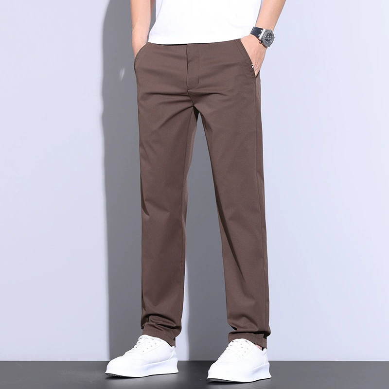 Весна лето эластичные мужские брюки, 2025 год, slim fit, loose straight fit