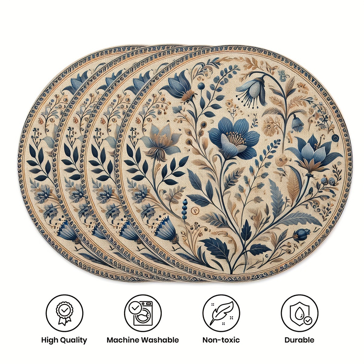 temu Hot Sale Diamante Impresión 2D Cojín de mesa redondo estilo bohemio cojín de lino para diseñar