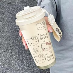 Kt満天星男女学生大容量ストロー保温カップシンプル保冷カップダブル飲料カップコーヒーカップ保温
