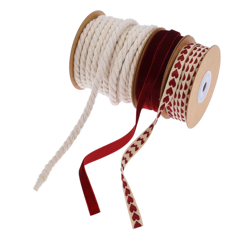Nuevo conjunto de cinta de boda de San Valentín transfronterizo jacquard cinta de algodón de regalo creativo cinta de cuerda de embalaje