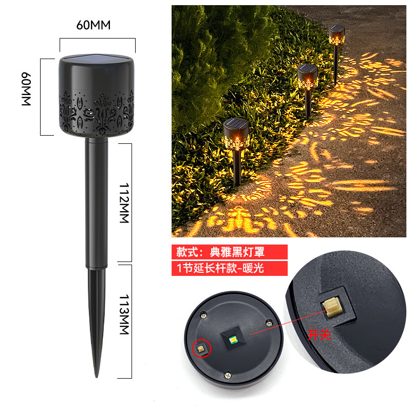 Lámpara de jardín solar RGB, proyección decorativa, impermeable, luces de césped