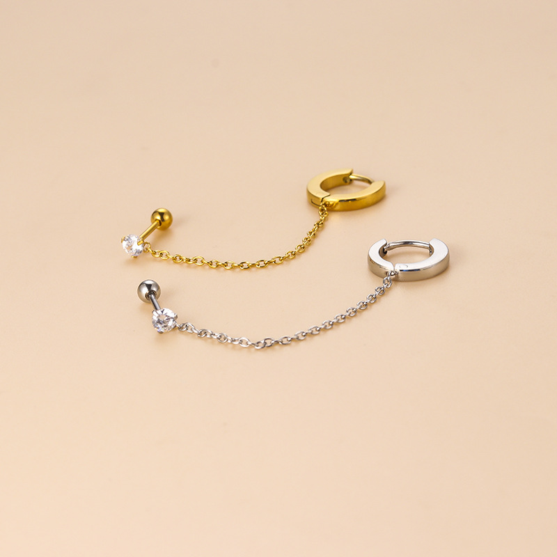 1 Piece Quantity Street Occasion 316L Stainless Steel Material 1 Piece 316L Stainless Steel Ear Cartilage Rings & Studs Star Waterproof Non Tarnish Surgical Steel Women'S