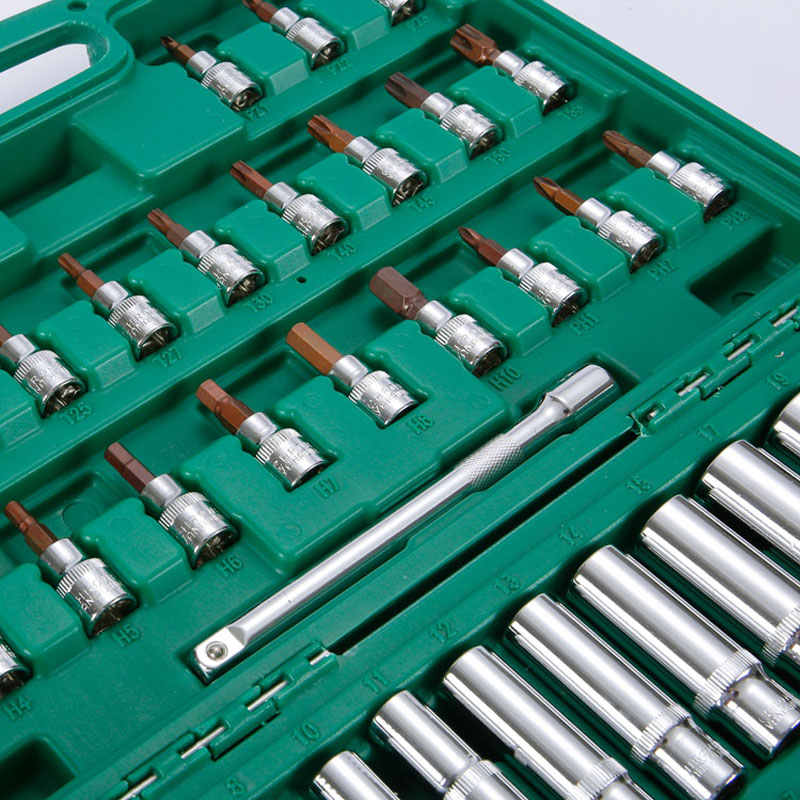 61 개의 자동 수리 기계 수리 래칫 빠른 세트 3 | 8 인터페이스 10MM 슬리브 드라이버 스플라인 헤드 다른