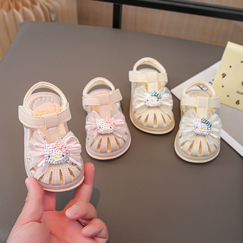 2025 Новый корейский мультфильм кружевная принцесса сандалии для девочек на мягкой подошве