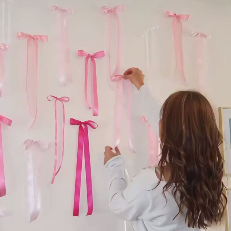 Ballet Style Bow Background Wall Decoration Girl Birthday Party Streamer Atmosphere Scene Layout Photo Props