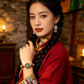 手工藏式新款尼泊尔串珠手链复古异域民族风手串新中式配饰女