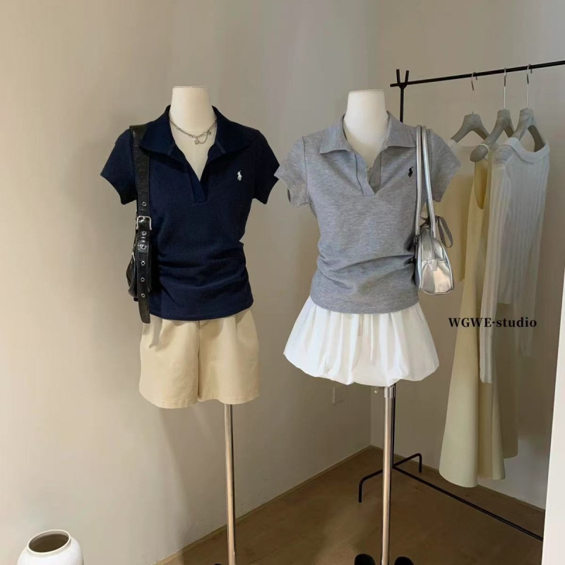 刺繍半袖Tシャツ、蝶結び刺繍、ゆったり半袖、着痩せ、万能、純粋な欲望、不規則な夏の巾着、白|undefined