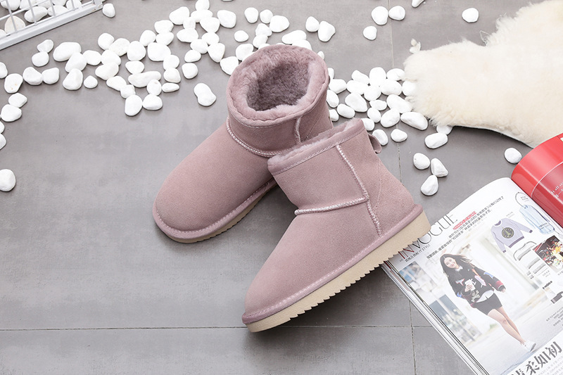 Women's short boots Flat cotton boots with lint all go with student cotton shoes_voghion.com