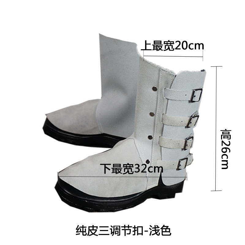 帆布护腿焊工防烫鞋罩男士隔热防火星防尘焊工护脚纯皮劳保脚盖