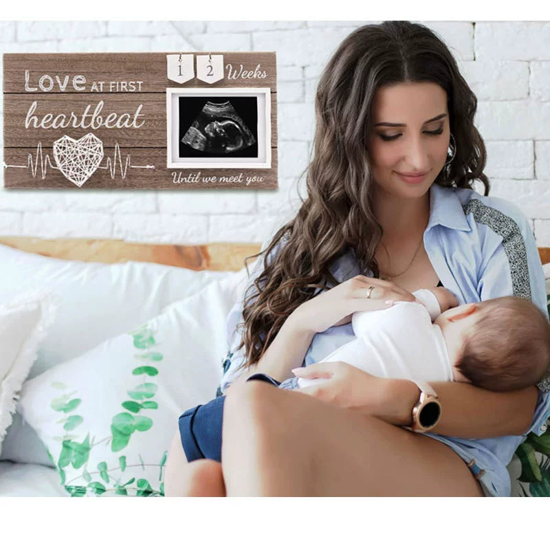 Деревянная фоторамка для домашних животных Креативный стол Подвеска для детского стола Фоторамка в форме сердца Сердцебиение обмотки в память о росте