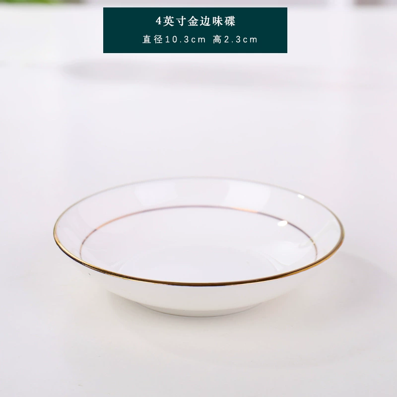 Ceramic tableware set, high bone china with gold tracing, handmade, elegant light‑luxury design