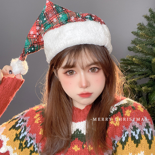 Christmas hat, Santa hat, deer antler hair clip, cute forest-style hair accessory, glowing hair clip, small gift, Christmas decoration