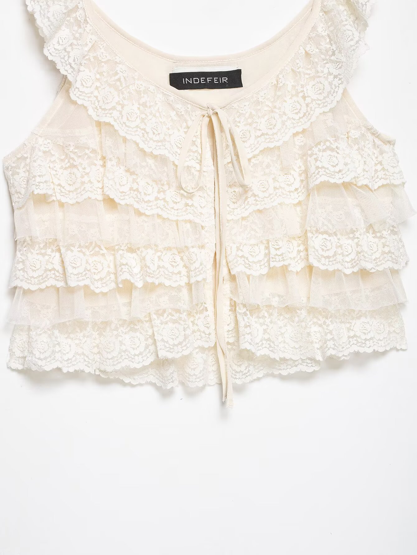 European And American Style 2026 New Fashion Temperament Women's Lace Laminated Decorative Suspender Top_ecoleips.com